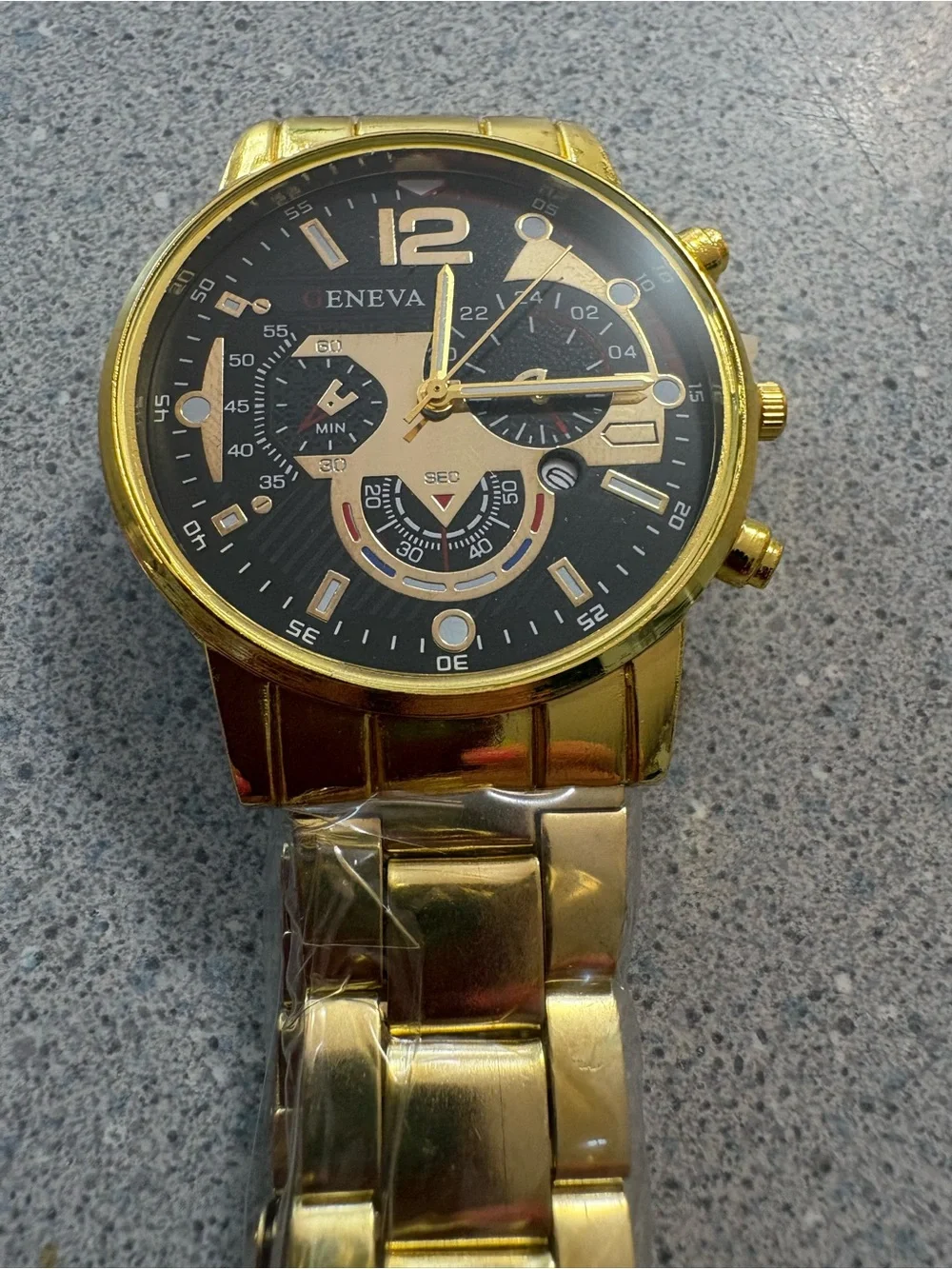 New-ENEVA Gold and Black Men’s Dress Watch Trio Dial luxury watch